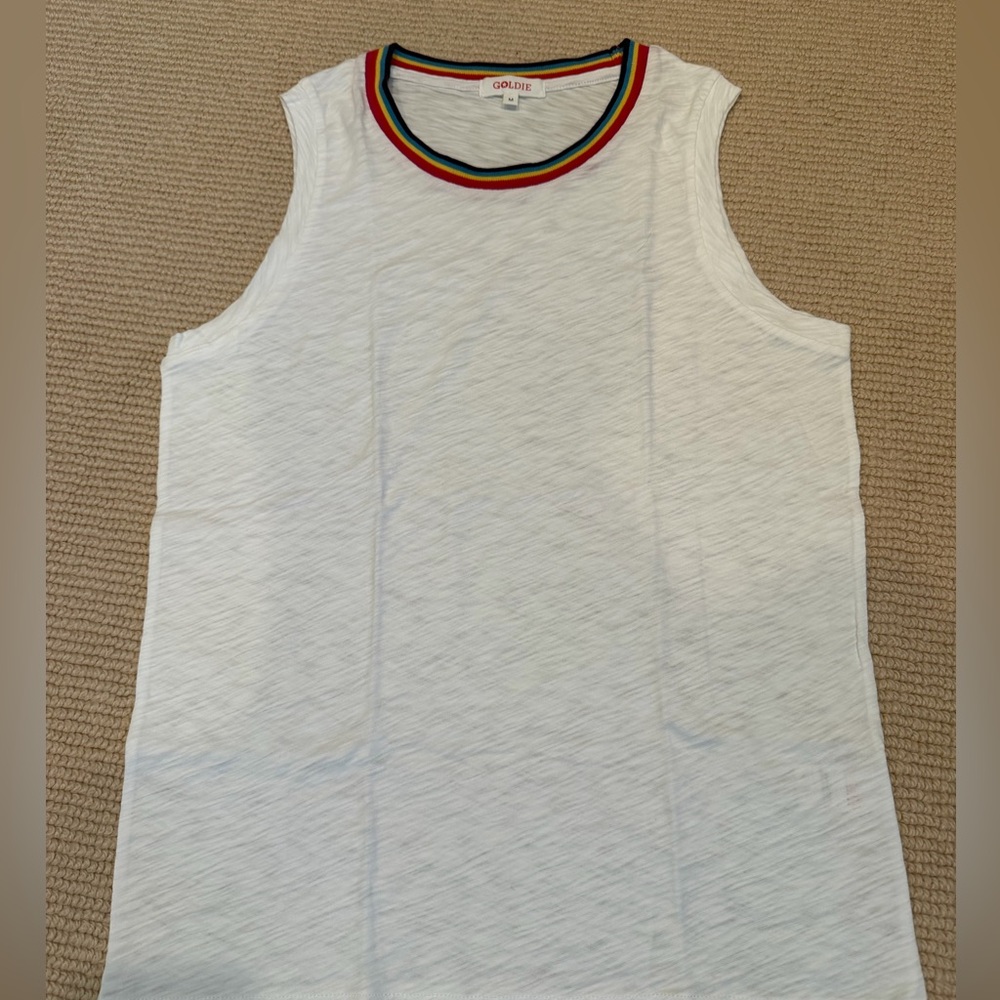 GOLDIE tank top with rainbow collar size M